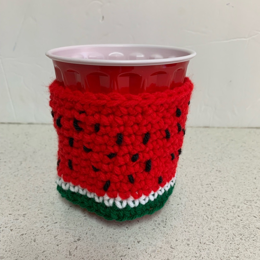 Watermelon Cup Cover Cozy New Handmade Crochet